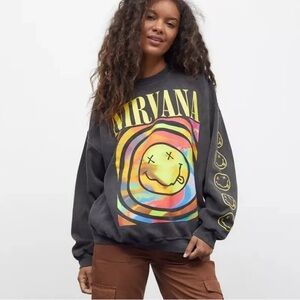 Urban Outfitters Nirvana Women’s Black Graphic Sweatshirt